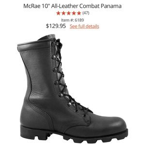 McRae 10" All-Leather Combat Panama Black